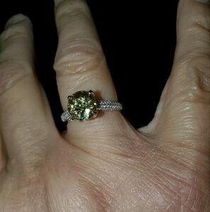 NWT Sterling Silver Canary With Crystals Size 7